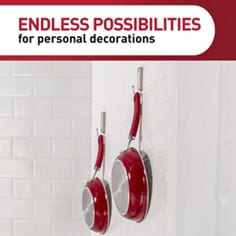 Command™ Bplus brushed nickel decor kit endless possibilities e-commerce image