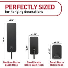 Command™ Bplus matte black decor kit dimensions e-commerce image