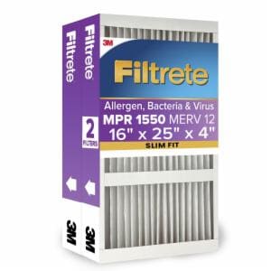 Filtrete Allergens, Bacteria & Viruses Air Filter 1550 MPR NDP01-4S2PK-1E, 16 in x 25 in x 4 in (40.6 cm x 63.5 cm x 10.1 cm) image Filtrete Allergens, Bacteria & Viruses Air Filter 1550 MPR NDP01-4S2PK-1E, 16 in x 25 in x 4 in (40.6 cm x 63.5 cm x 10.1 cm)image