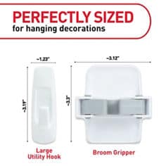 Command™ Pantry kit dimensions B+ large utility hook, broom gripper, pantry kit B+