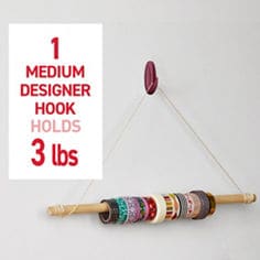 Command™ LTO black cherry medium designer holds weight image, B+ images for e-commerce, small wire hooks, medium hooks, medium designer hook, X-Large hook