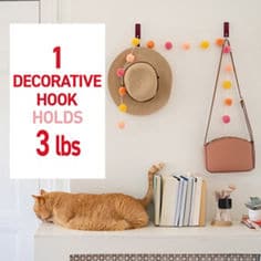 Command™ LTO black cherry medium hook decorative image, B+ images for e-commerce, small wire hooks, medium hooks, medium designer hook, X-Large hook