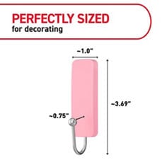 Command™ LTO blossom medium hook product dimensions image, B+ images for e-commerce, small wire hooks, medium hooks, medium designer hook, X-Large hook