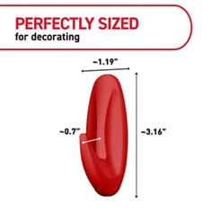 Command™ LTO chile pepper medium designer hook product dimensions image, B+ images for e-commerce, small wire hooks, medium hooks, medium designer hook, X-Large hook