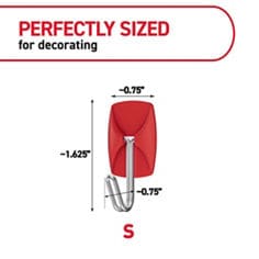 Command™ LTO chile pepper small wire hook sizes image, B+ images for e-commerce, small wire hooks, medium hooks, medium designer hook, X-Large hook