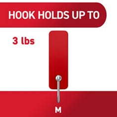 Command™ LTO chile pepper medium hook product comparison image, B+ images for e-commerce, small wire hooks, medium hooks, medium designer hook, X-Large hook