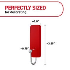 Command™ LTO chile pepper medium hook product dimensions image, B+ images for e-commerce, small wire hooks, medium hooks, medium designer hook, X-Large hook