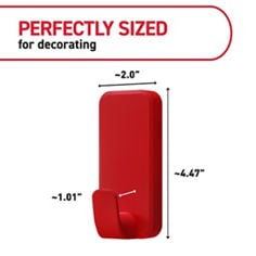 Command™ LTO chile pepper x large hook product dimensions image, B+ images for e-commerce, small wire hooks, medium hooks, medium designer hook, X-Large hook