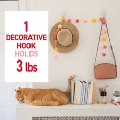 Command™ LTO latte medium hook decorative image, B+ images for e-commerce, small wire hooks, medium hooks, medium designer hook, X-Large hook