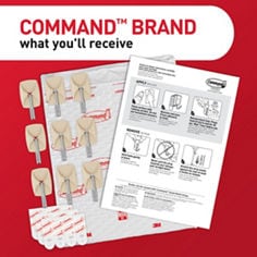Command™ LTO latte small wire hook packaging claim image, B+ images for e-commerce, small wire hooks, medium hooks, medium designer hook, X-Large hook