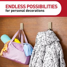 Command™ LTO latte x large hook endless possibilities image, B+ images for e-commerce, small wire hooks, medium hooks, medium designer hook, X-Large hook