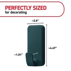 Command™ LTO twilight x large hook product dimensions image, B+ images for e-commerce, small wire hooks, medium hooks, medium designer hook, X-Large hook