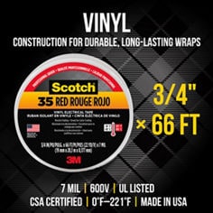 Scotch® 35 B+, Vinyl Electrical Tape, Product Anatomy. Key Visual.