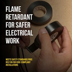 Scotch® 1700 Temflex™ B+ Eletrical Tape, benefit flame retardant safety. Key Visual.