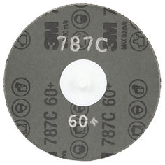 An orange 3M Roloc Fibre Disc 787C, 60+, TR