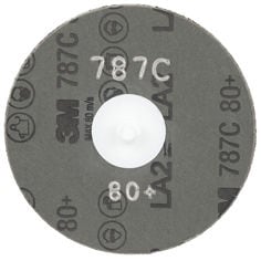 An orange 3M Roloc Fibre Disc 787C, 80+, TR
