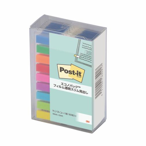 ポスト・イット® エコノパック™ フィルム 透明スリム見出し 6801MS, 多 