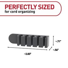 Command™ Bplus cord clip 17306, organizer product dimensions black ecommerce image