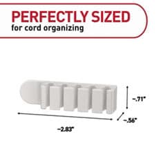Command™ Bplus cord clip 17306, organizer product dimensions white ecommerce image