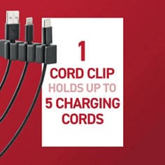 Command™ Bplus cord clip 17306, organizer usp black ecommerce image