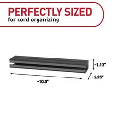 Command™ Bplus cord organizer 17308 channel product dimensions black ecommerce image