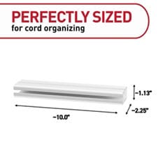 Command™ Bplus cord organizer 17308 channel product dimensions white ecommerce image