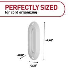 Command™ Bplus cord wrap 17307 product dimensions white ecommerce image