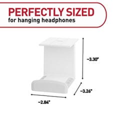 Command™ Bplus headphone hanger 17309 product dimensions white ecommerce image