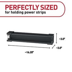 Command™ Bplus powerstrip holder 17310 product dimensions black ecommerce image