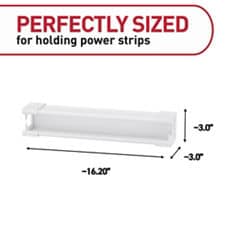 Command™ Bplus powerstrip holder 17310 product dimensions white ecommerce image
