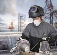 Oil & Gas Application Image welding on off shore oil rig featuring G5-03 8214 pushins Securefit 500