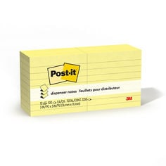 Post it® Canary Yellow, R335-12YW CRIP, JPG file, Pop-up Notes, 12 Lined Sticky Note Pads, 3 x 3 in., School Supplies, Office Products, Accordion Sticky Notes work with Pop-Up Note Dispenser, product image.