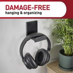 Command™ bplus application, WARP, headphone hook organizer damage free black image