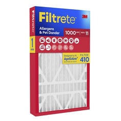 Filtrete, 3M, Allergens & Pet Dander, 1000 MPR, MERV 11, 1 FILTER, Designed to fit Aprilaire Brand Media Air Cleaner, FILTER 410.
