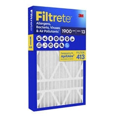 Filtrete, Allergens, Bacteria, Viruses & Air Pollutants, 1900 MPR, MERV 13, 1 FILTER, Designed to fit AprilAire, Brand Media Air Cleaner, FILTER 413.