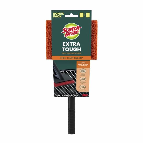Scotch-Brite Grill and Griddle Brush with 2 Extra Tough Pads GGB-2-HD