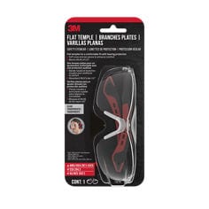 3M™ Safety eyewear flat temple 47010 center render image, clear, flat temples for a comfortable fit with hearing protection