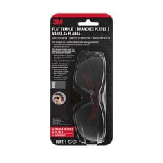 3M™ Safety eyewear flat temple 47011 center render image, gray, flat temples for a comfortable fit with hearing protection