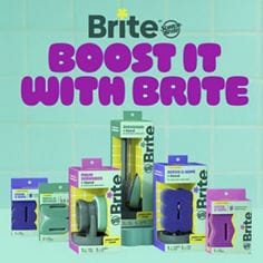Brite by Scotch-Brite™ Scrub & Wipe Scrubber BRSW-PI-6, Fuchsia Frenzy, B+ 10. Enhanced Content, Key Visual. By Flywheel.