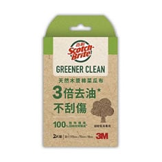 3M™ 百利™ 天然木漿棉菜瓜布-再生纖維-細緻餐具專用(2片裝)