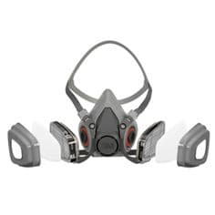 Respirador Reutilizável 3M™ 6200 com Cartucho Químico 6003, Filtro 5N11 e Retentor 501