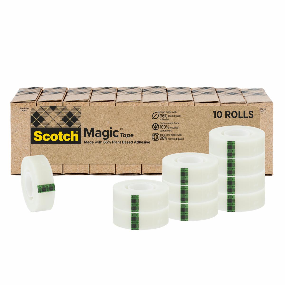 Scotch Magic Tape Made with 66% Plant-based Adhesive 812-10P