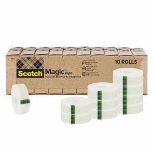 Scotch Magic Tape Made with 66% Plant-based Adhesive 812-10P, 3/4 in x 900 in (19 mm x 22.8 m) image Scotch Magic Tape Made with 66% Plant-based Adhesive 812-10P, 3/4 in x 900 in (19 mm x 22.8 m)image