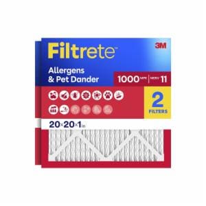 Filtrete Allergens & Pet Dander Air Filter 1000 MPR 9802-2PK-3, 20 in x 20 in x 1 in (50.8 cm x 50.8 cm x 2.5 cm) image Filtrete Allergens & Pet Dander Air Filter 1000 MPR 9802-2PK-3, 20 in x 20 in x 1 in (50.8 cm x 50.8 cm x 2.5 cm)image