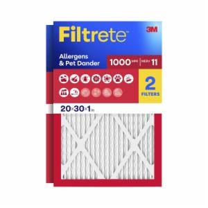 Filtrete Allergens & Pet Dander Air Filter 1000 MPR 9822-2PK-3, 20 in x 30 in x 1 in (50.8 cm x 76.2 cm x 2.5 cm) image Filtrete Allergens & Pet Dander Air Filter 1000 MPR 9822-2PK-3, 20 in x 30 in x 1 in (50.8 cm x 76.2 cm x 2.5 cm)image