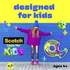 Scotch® Invisible Tape for Kids, designed for kids, EN