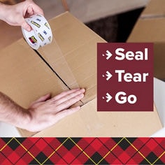 Scotch Tear by Hand packaging tape, Seal-tear-go B+ Image