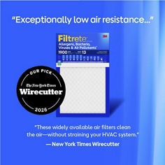 Filtrete™ B Plus image highlighting MPR 1900 1" Wirecutter message for ecommerce use.