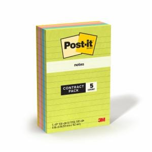 Post-it Notes 660-5BRT-SV, 4x6in, (101x152mm), 5 Pack, 100 Sheets, 100% PEFC, SGSCH-PEFC-COC-110078image