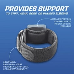 Ace Bplus Anatomy Elbow Strap, Air Pillow Provides Compression, Adjustable Strap